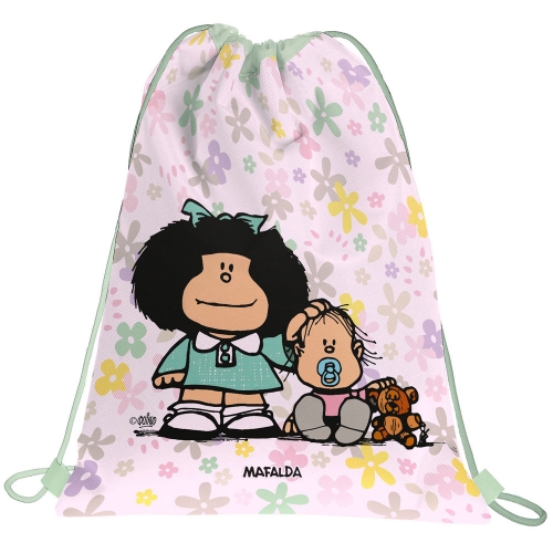 GRAFOPLAS 37610534. Mochila saco con cuerdas Mafalda Flores