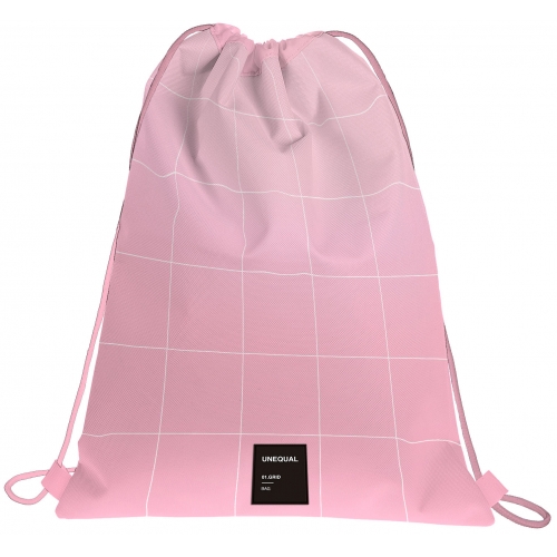 GRAFOPLAS 37610753. Mochila saco con cuerdas Unequal Grid color rosa claro