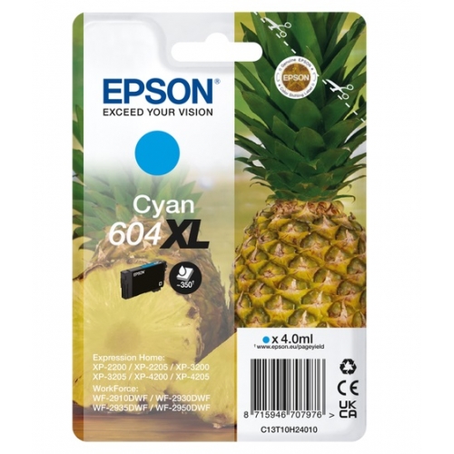 Epson 604XL - Piña. Cartucho de tinta original cian  C13T10H24010