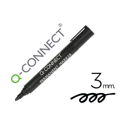 Q-Connect Marcador permanente de punta redonda 3.0 mm. Varios colores