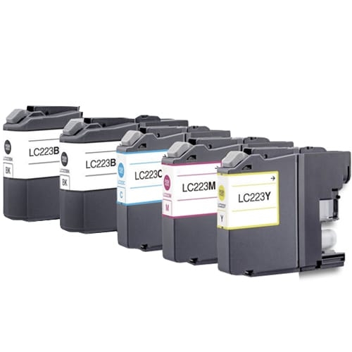 Iberjet B223P Pack 5 cartuchos de tinta compatibles, reemplaza a Brother (LC223BK - LC223C - LC223M - LC223Y)