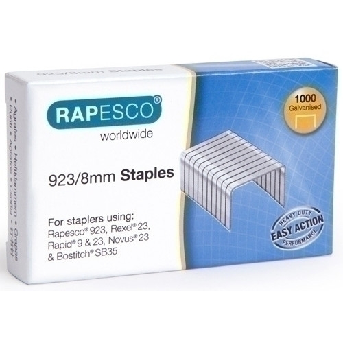 RAPESCO 1236 Grapas galvanizadas 923/8 mm - Caja 1.000 unidades