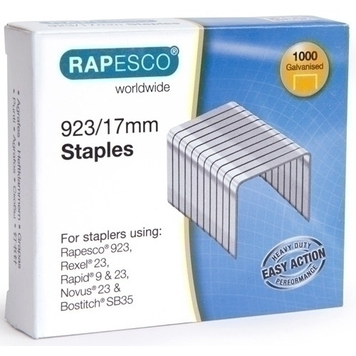 RAPESCO 1240 Grapas galvanizadas 923/17 mm - Caja 1.000 unidades
