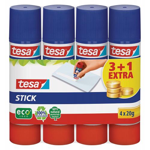 TESA Lote 3+1 de pegamentos de barra ECO Stick, 20 gr. - 948867