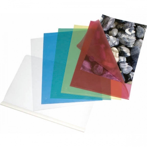 GRAFOPLÁS 052500 Pack 100 dossier con uñero Folio de polipropileno extra de color