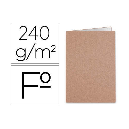 Liderpapel SC24. 50 subcarpetas folio 240 g/m2 kraft interior blanco