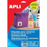 APLI 12847. 20 hojas A4 etiquetas para comercio cuadradas (45,0 X 45,0 mm.)