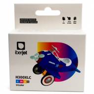 Iberjet H300XLC. Cartucho de tinta 3 colores, reemplaza a HP CC644EE nº 300XL / CC643EE nº 300