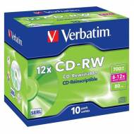 VERBATIM Pack 10 CD-RW DataLifePlus 12x 700 MB Hi-Speed - 43148