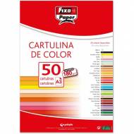 GRAFOPLAS 11120351. Pack 50 cartulinas Fixo paper A3 de 180  gr. Color rojo