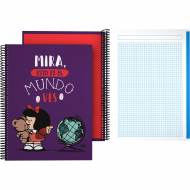 GRAFOPLÁS 16502638. Cuaderno tapa dura A4, 100 hojas, Mafalda Mundo
