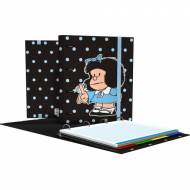 GRAFOPLAS 88101972. Pack 2 CarpeBook con goma A4 Mafalda Lunares