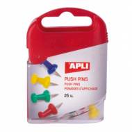APLI 12349. 25 Push pins de colores (8 x 23 mm.)