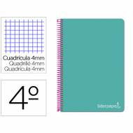 Liderpapel Cuaderno espiral cuarto witty tapa dura 80 h 75 gr cuadro 4 mm con margen. Varios colores