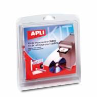 APLI 11641. Kit limpieza para CD / DVD (5 toallitas + 15 ml.)