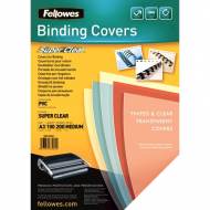 Fellowes 53764. Pack de 100 portadas PVC transparente cristal A3 200 micras