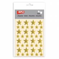 APLI 11805. Bolsa gomets estrellas, 3 hojas (Color oro)