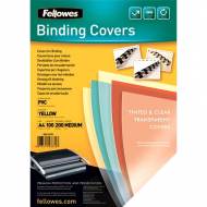 Fellowes 5377001. Pack de 100 portadas PVC transparente amarillo A4 200 micras