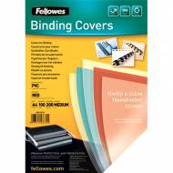 Fellowes 5377201. Pack de 100 portadas PVC transparente rojo A4 200 micras