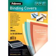 Fellowes 5377401. Pack de 100 portadas PVC transparente ahumado A4 200 micras