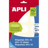 APLI 1630. Etiquetas adhesivas blancas escritura manual (ø 32 mm.)