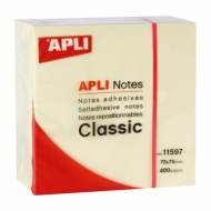 APLI 11597. Notas adhesivas Classic Cubo 400 hojas (75 x 75)