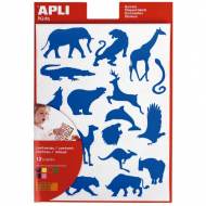 APLI 10115. Bolsa de gomets surtidos, 12 hojas (Animales salvajes)