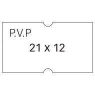 APLI 101949. 6 rollos etiquetas precios removibles blanco con PVP (21 x 12 mm.)