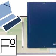 Liderpapel CS01. Carpeta clasificadora 12 departamentos folio prolongado azul