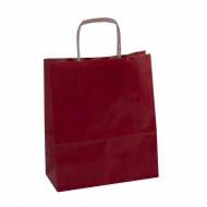 APLI 102068. Pack 50 bolsas de papel kraft color rojo (18 x 8 x 21 cm.)