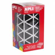 APLI 11497. Gomets triangulares en rollo, color negro (20,0 mm.)