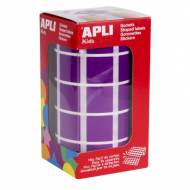 APLI 11500. Gomets cuadrados en rollo, color lila (20 x 20 mm.)