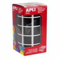 APLI 11502. Gomets cuadrados en rollo, color negro (20 x 20 mm.)