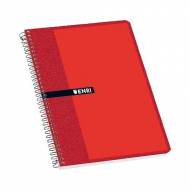 ENRI Cuaderno de 100 hojas.  Cuadrícula 4x4. Formato folio. Color rojo - 100430038