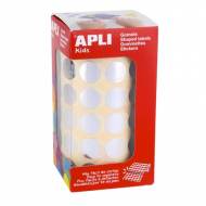 APLI 11630. Gomets redondos en rollo, color plata (ø 15,0 mm.)