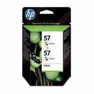 HP 57 - Cartuchos Inyección Nº 57+57 Tricolor Pack 2 - C9503AE