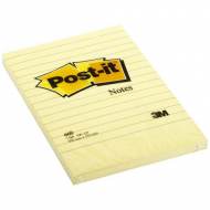 POST-IT Notas adhesivas Gran formato. 100h Amarillo rayado horizontal 102x152mm - FT510010620
