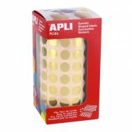 APLI 11626. Gomets redondos en rollo, color oro (ø 10,5 mm.)