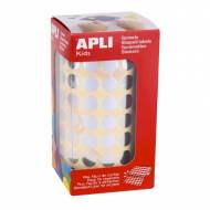 APLI 11627. Gomets redondos en rollo, color plata (ø 10,5 mm.)