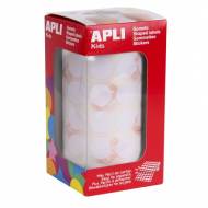 APLI 11904. Gomets redondos en rollo, color blanco (ø 15,0 mm.)