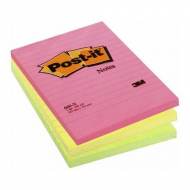 POST-IT Notas adhesivas Gran formato. Pack 6 blocs 100h Colores neon surtidos 102x152mm - 70071088515