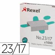 REXEL 2101052. Caja 1000 grapas 23/17 acero.