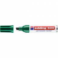 Edding 500 verde. Marcador permanente con punta biselada de 2-7 mm.