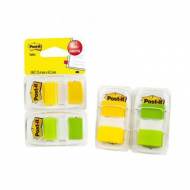 POST-IT® pack 2 x 50 index verde y amarillo 1 + 1 dispensador gratis 25,4 x 43,1 mm - 70005040038
