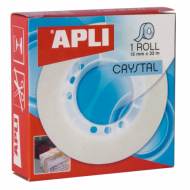APLI 11035. Cinta adhesiva crystal en caja (15 mm x 33 m)