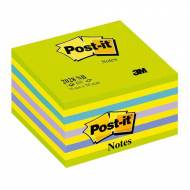 Post-it 2028-NB. Cubo notas 450 hojas, 76 x 76 mm. Colores neon azul/verde