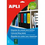 APLI 1375. Carpeta 20 hojas A4 etiquetas ILC azules (190,0 X 61,0 mm.)