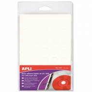 APLI 11671. Pack 35 botones adhesivos fijador de CD-DVD, blanco (ø 15 mm.)