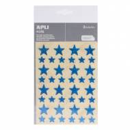 APLI 12057. Bolsa gomets estrellas, 3 hojas (Azul holográfico)