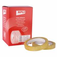 APLI 11896. 10 rollos cinta adhesiva transparente (15 mm x 66 m)
